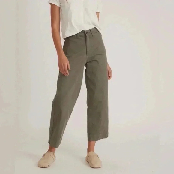 Marine Layer Bridget Crop Pant - Dusty Olive - 0 Petite - Picture 2 of 9